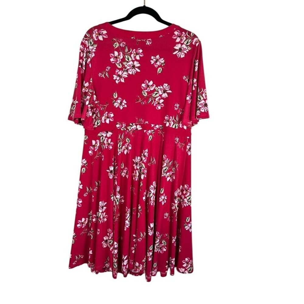 Torrid Dress 1X Pink Floral Midi Feminine Retro Western Boho Classic Tropical - Picture 9 of 14